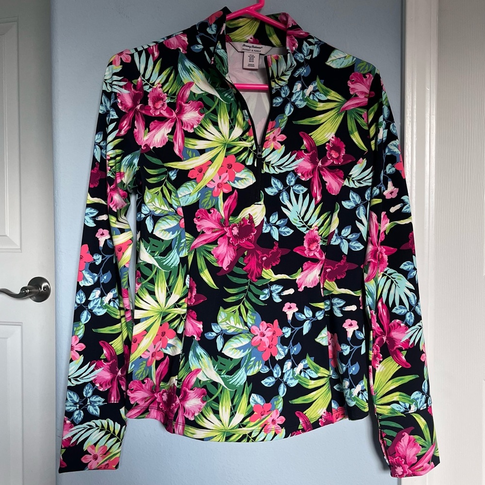 Tommy Bahama Racquet & Paddle Half Zip Stretch Pullover - Hawaiian Print